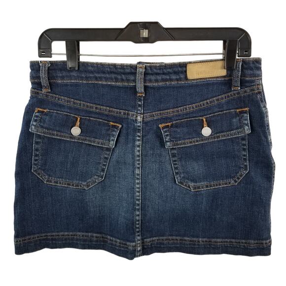 LACOSTE Vintage Denim Jeans Mini Skirt Flap Pockets Size 40 US 9 - Picture 2 of 6